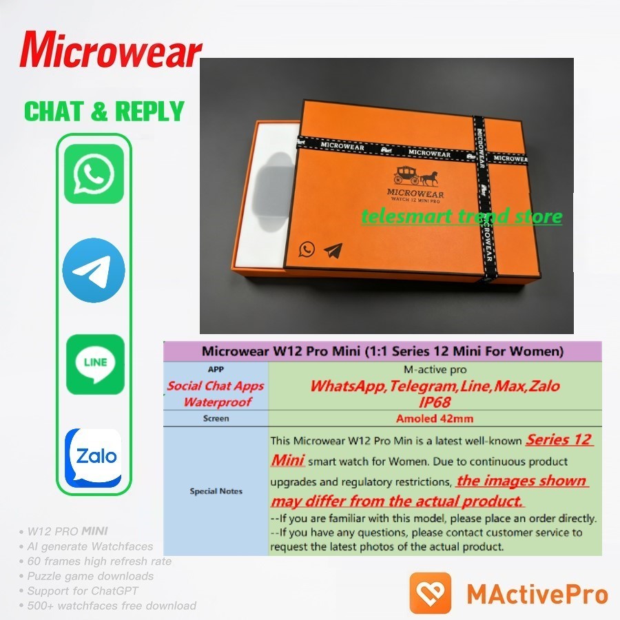 Smartwatch M Active - Jam Tangan Pintar Microwear W12 Mini
