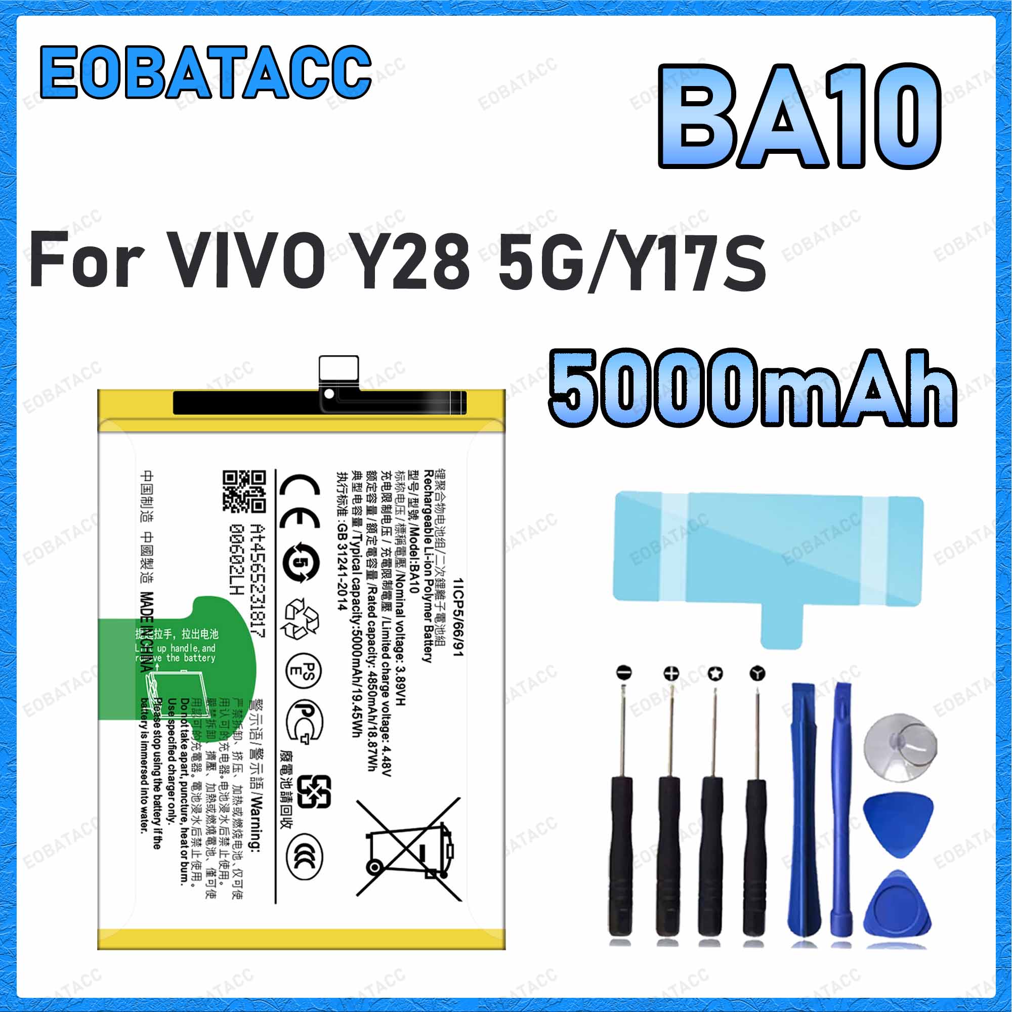 Vivo Y28 - Baterai BA10 Kapasitas Besar 5000mAh Untuk